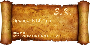 Sponga Klára névjegykártya