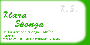 klara sponga business card